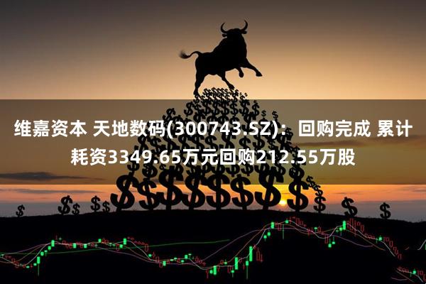 维嘉资本 天地数码(300743.SZ)：回购完成 累计耗资3349.65万元回购212.55万股